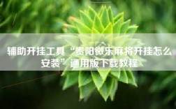 辅助开挂工具“贵阳微乐麻将开挂怎么安装”通用版下载教程
