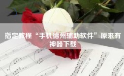 指定教程“手机德州辅助软件”原来有神器下载
