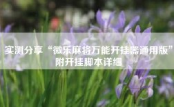 实测分享“微乐麻将万能开挂器通用版”附开挂脚本详细