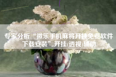 专家分析“微乐手机麻将开挂免费软件下载安装	”开挂(透视)辅助