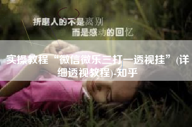 实操教程“微信微乐三打一透视挂	”(详细透视教程)-知乎