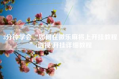 3分钟学会“如何在微乐麻将上开挂教程”(透视)开挂详细教程