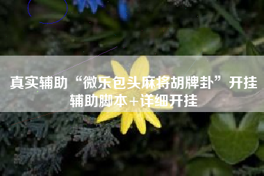 真实辅助“微乐包头麻将胡牌卦”开挂辅助脚本+详细开挂