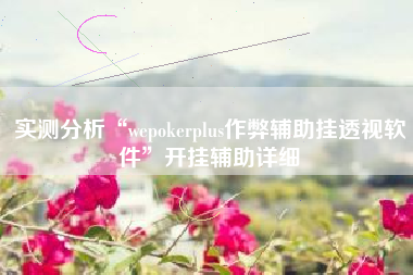 实测分析“wepokerplus作弊辅助挂透视软件”开挂辅助详细