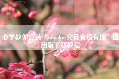 必学教你安装“wepoker究竟有没有挂	”通用版下载教程